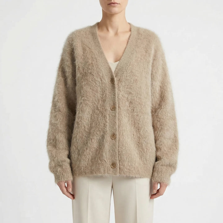 Softrelle - V-Neck Button-Front Women's Cardigan
