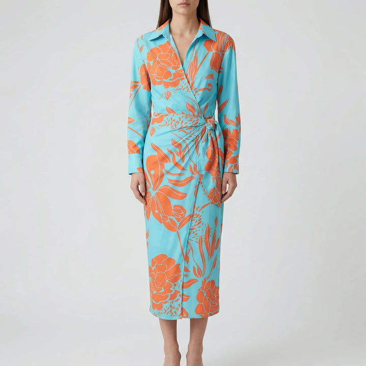 Solanta - Bold Striped Midi Shirt Dress