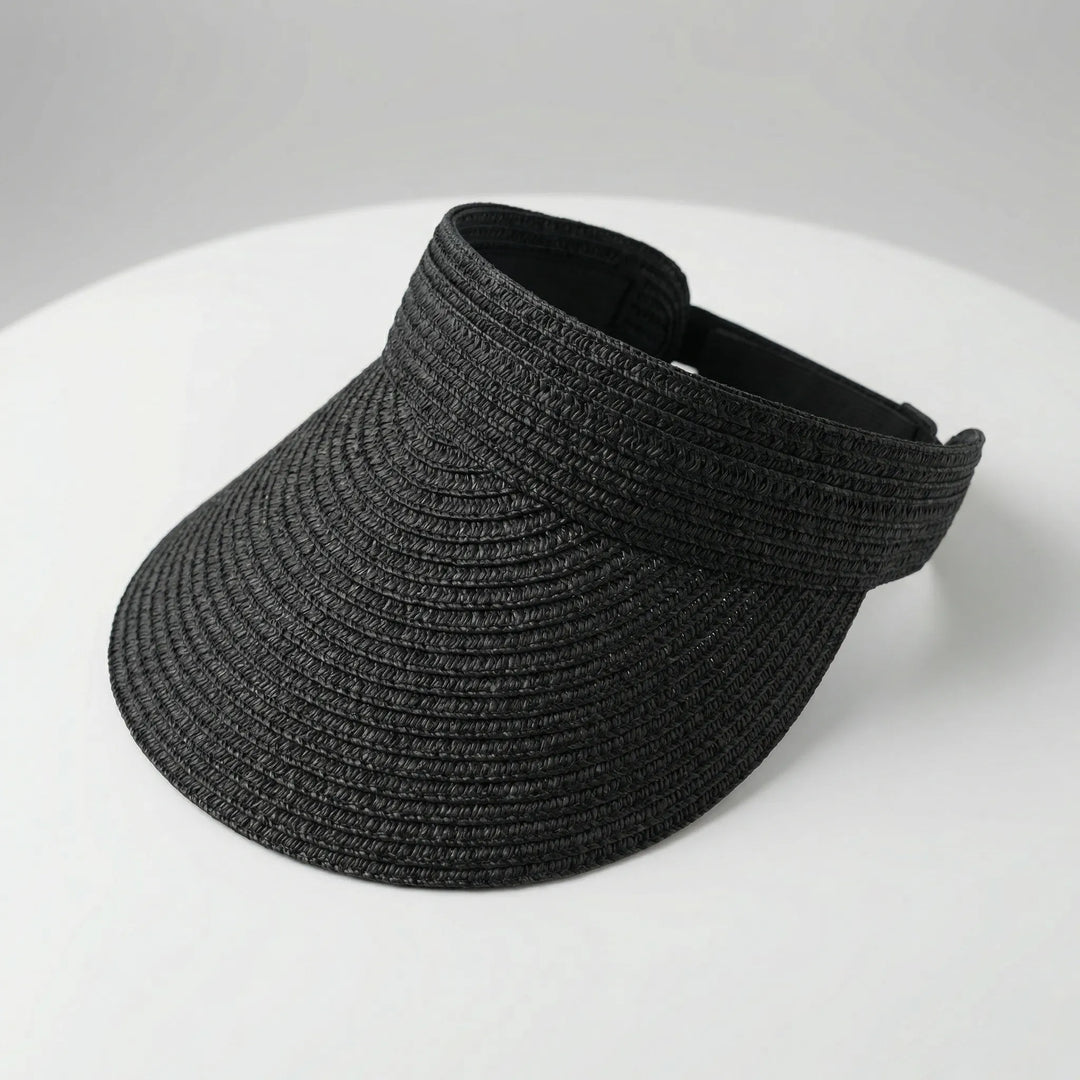 Solanti - Foldable Wide-Brim Woven Sun Visor