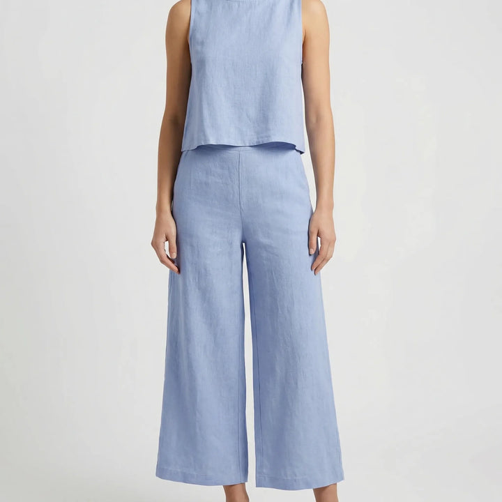 Soltaire - Sleeveless Top And Wide-Leg Trouser Set
