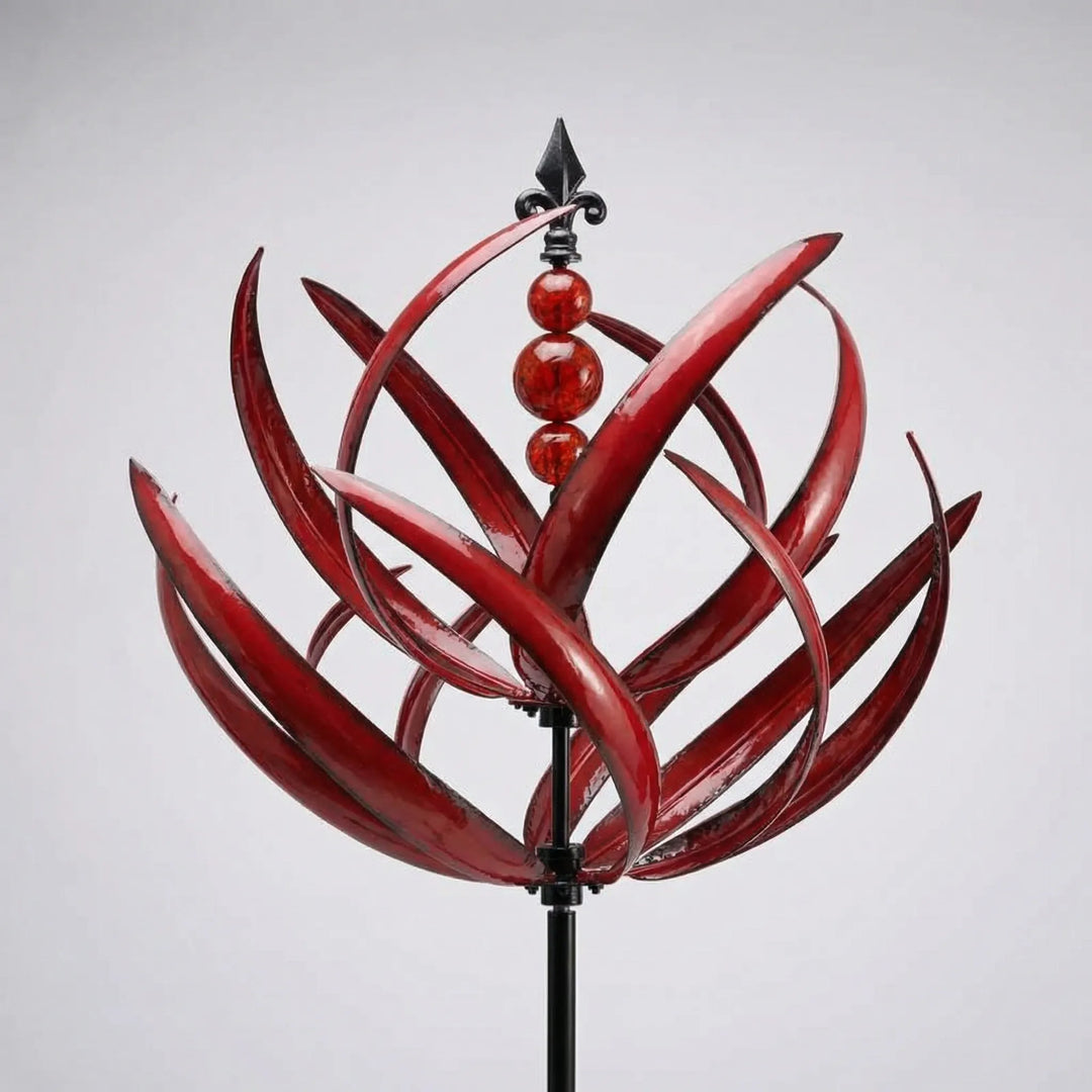 Spindrex - Wind-Driven Kinetic Garden Stake Sculpture