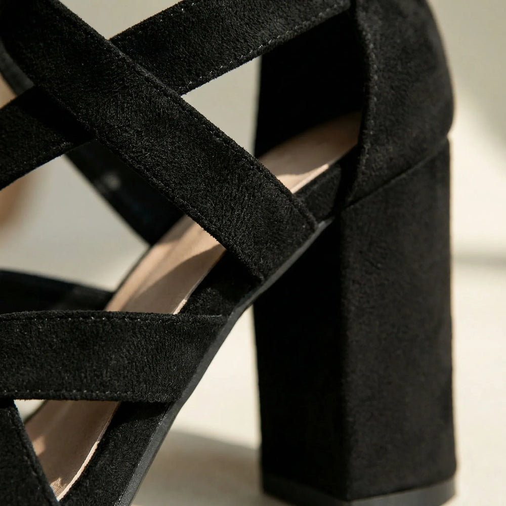 Strappeva - Strappy Block Heel Open-Toe Sandal