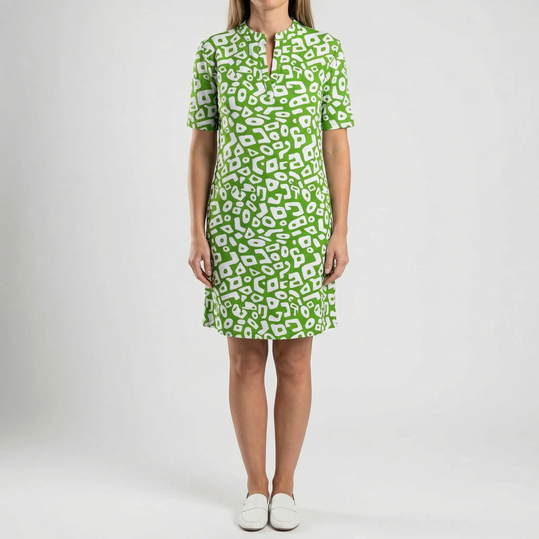 Sunclara - Abstract Print A-Line Mini Dress