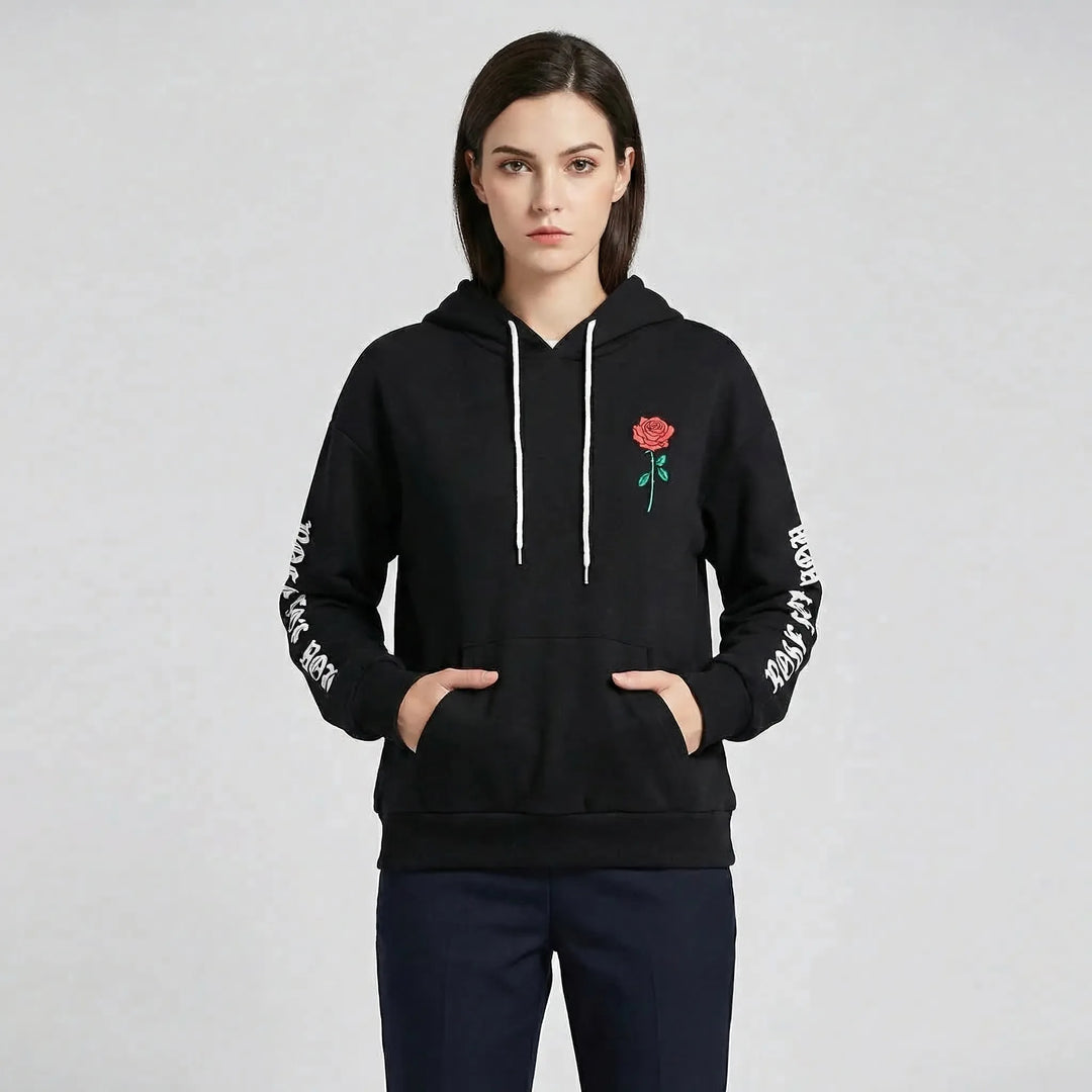 Thornveil - Rose Graphic Pullover Hoodie