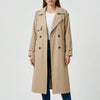 Dubbelknäppt Lång Trench Coat