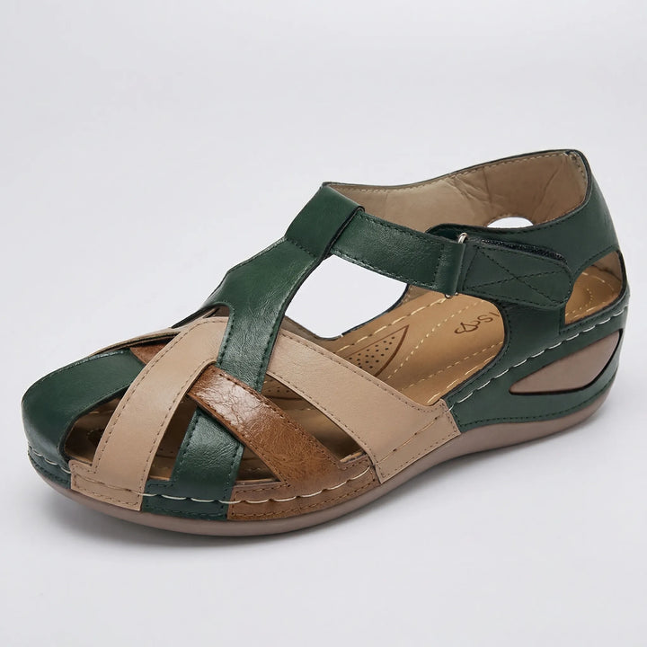 Trestova - Vintage-Style Closed-Toe Wedge Sandal