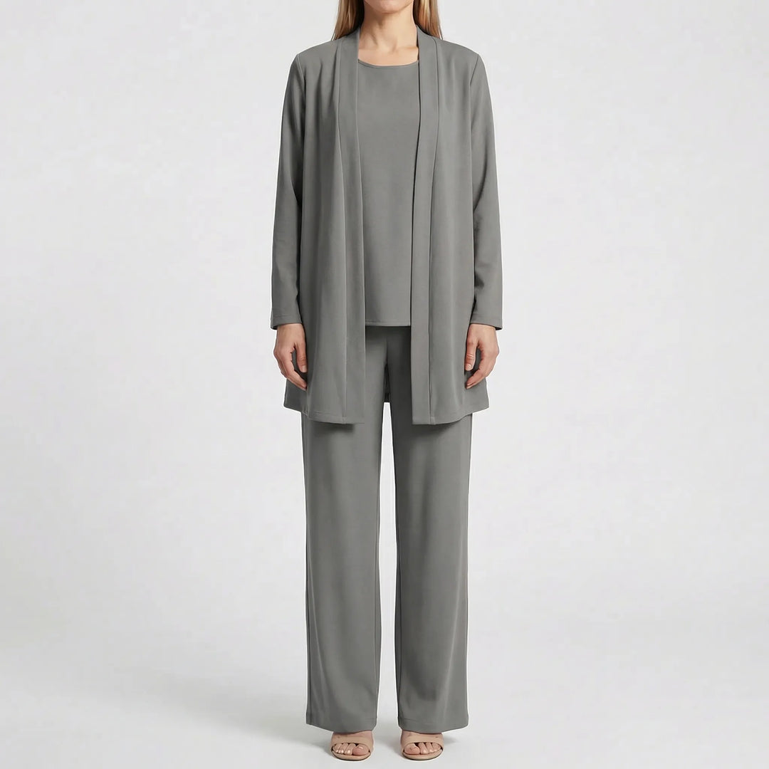 Trevona - 3-Piece Coordinated Long-Sleeve Pantsuit