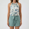Blommig Halter Top Och Shorts Set