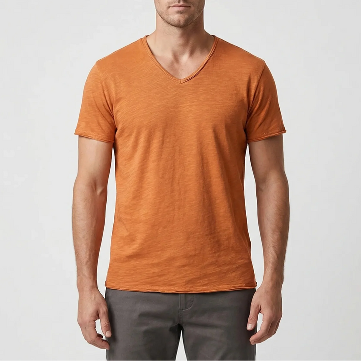 Veclaro - Classic V-Neck Short Sleeve Tee