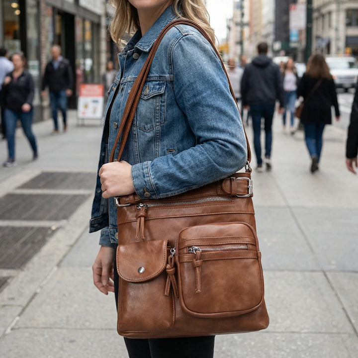 Velbora - Multi-Pocket Crossbody Shoulder Bag