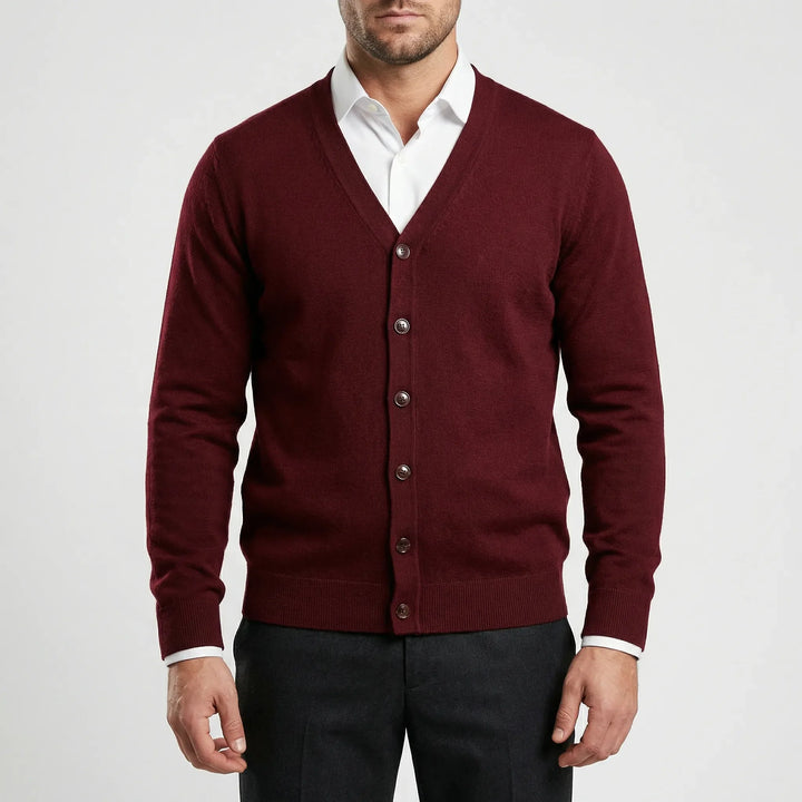 Velnor - Button-Front V-Neck Men's Cardigan
