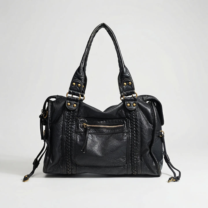 Veltorra - Structured Shoulder Bag With Gold-Tone Hardware