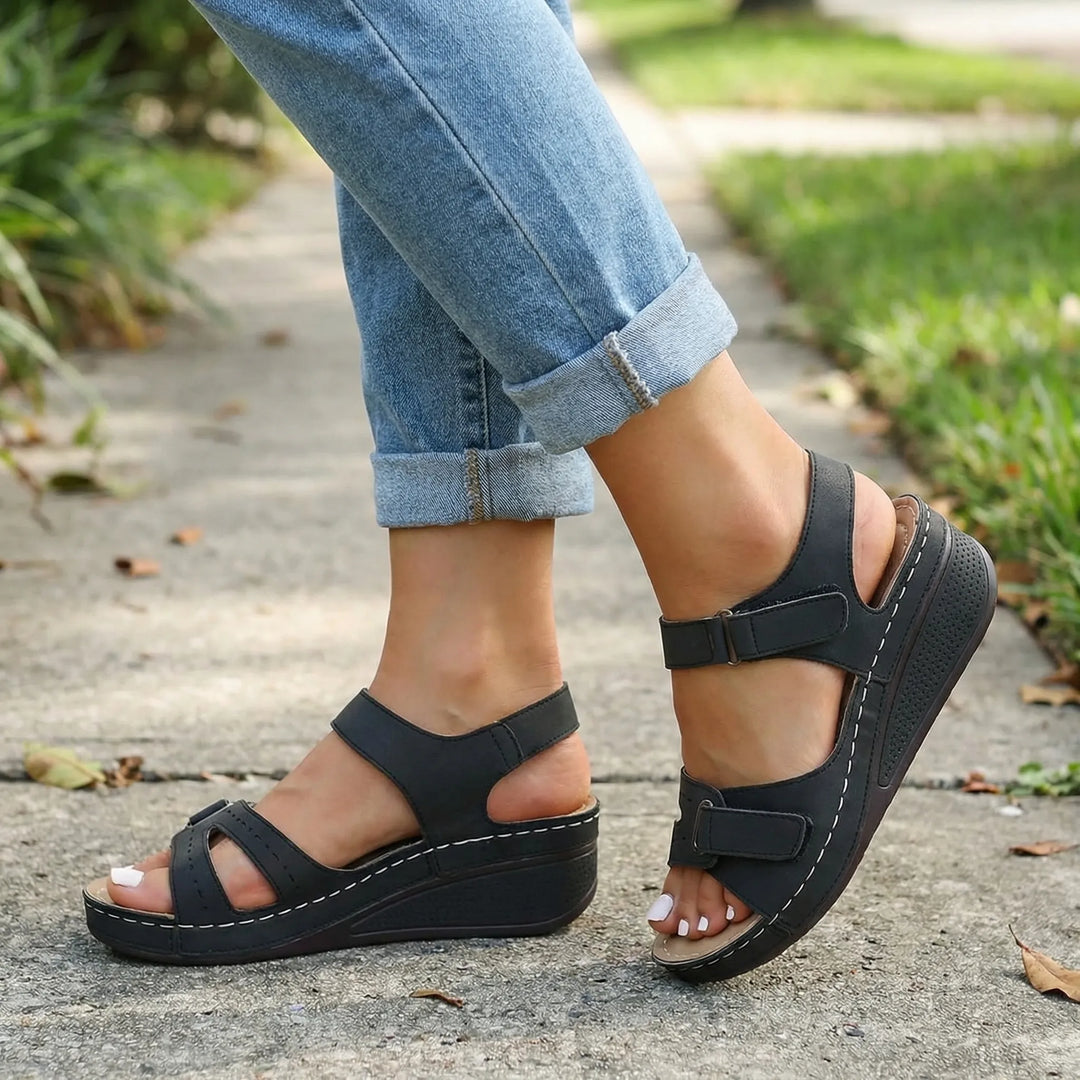 Veltrisa - Open-Toe Wedge Sandal With Dual Straps