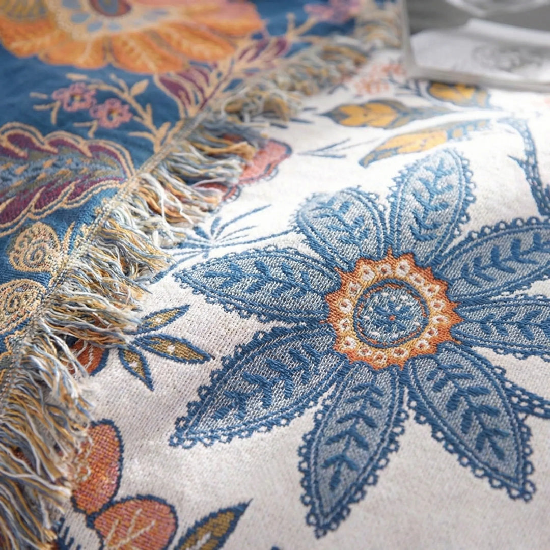 Verdura - Reversible Floral Print Throw Blanket