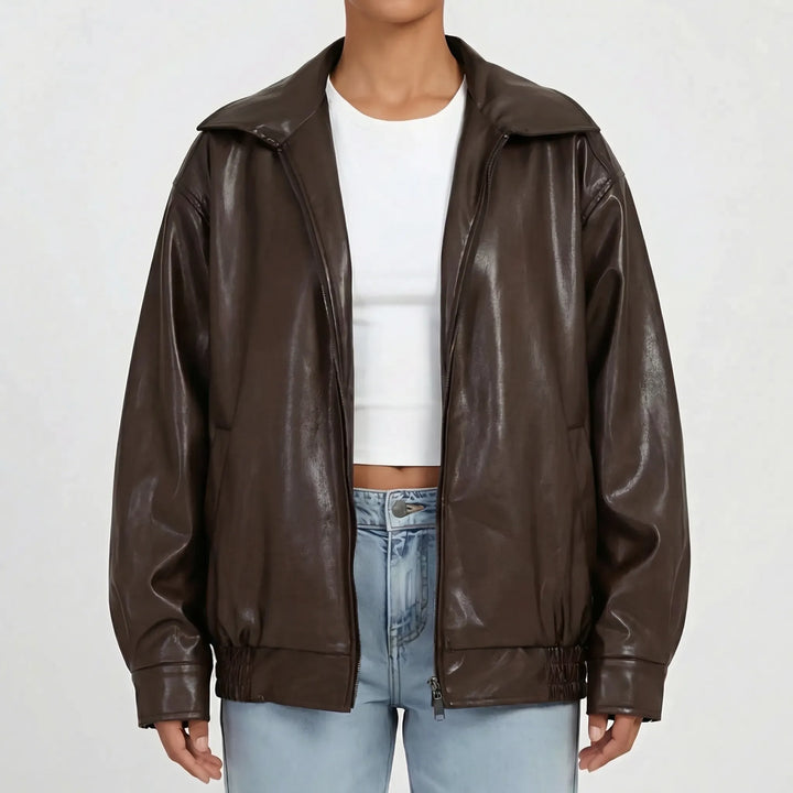 Vexora - Oversized Zip-Up Bomber Jacket