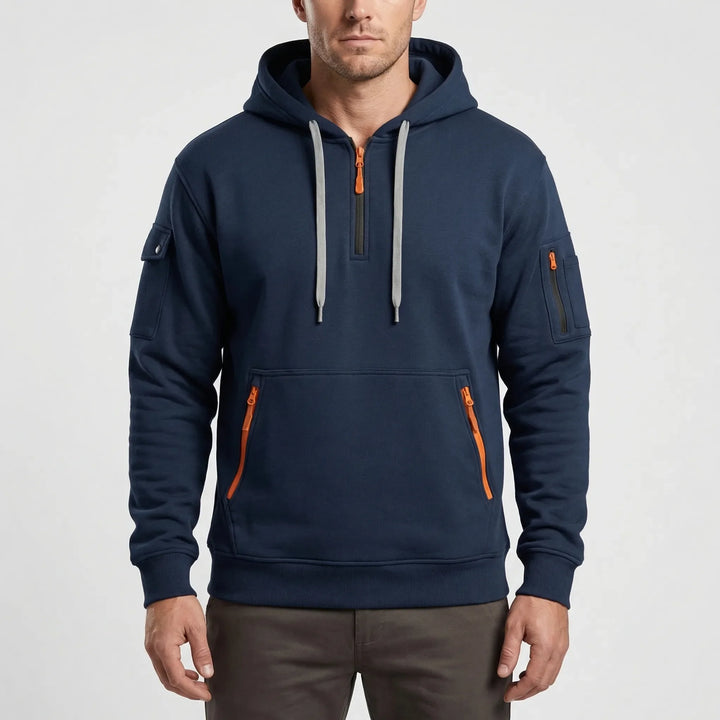 Vexuro - Quarter-Zip Hooded Sweatshirt For Men