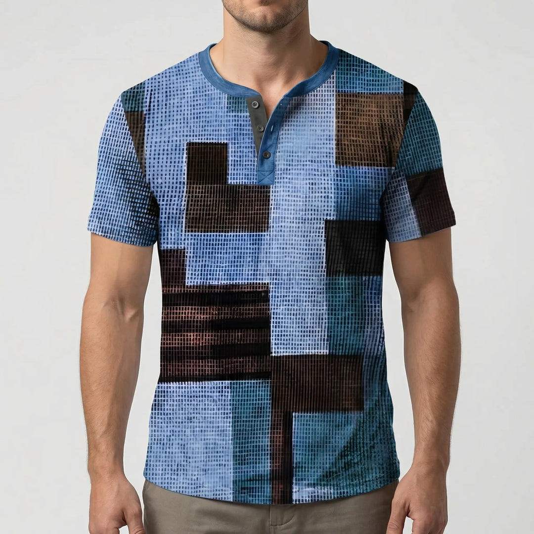 Wafflox - Colorblock Waffle Knit Short Sleeve Shirt