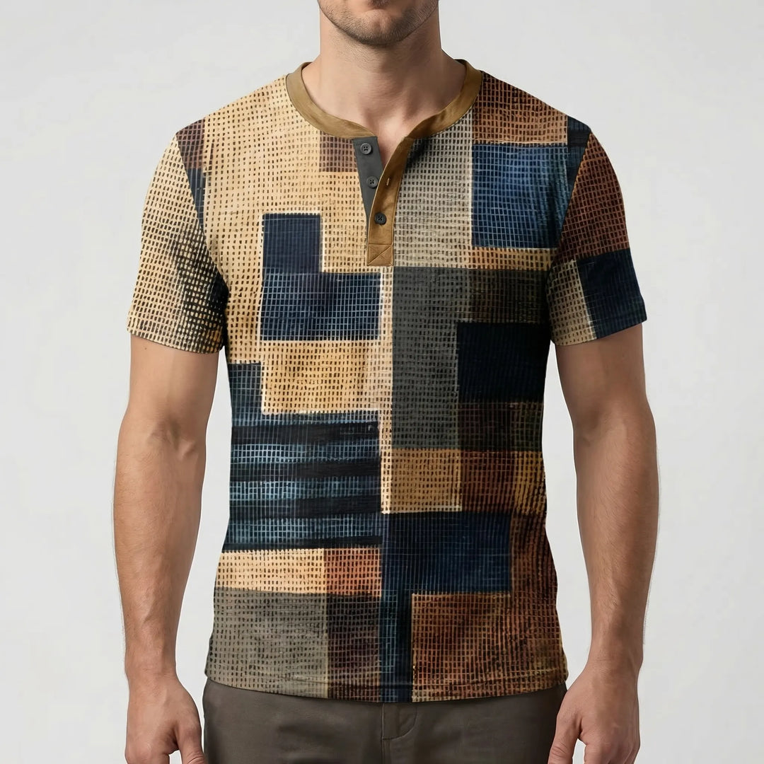 Wafflox - Colorblock Waffle Knit Short Sleeve Shirt