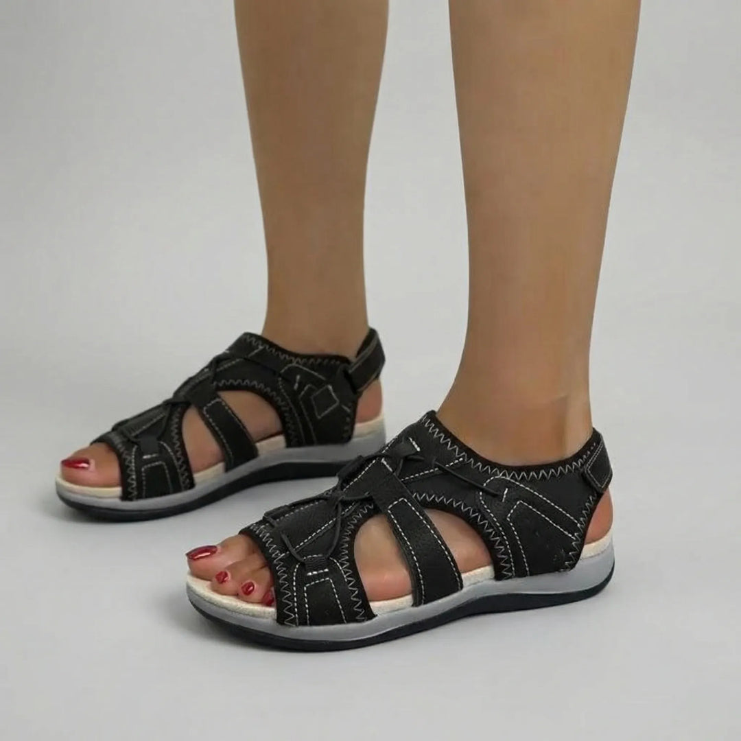 Wedgella - Triple Strap Adjustable Wedge Sandal